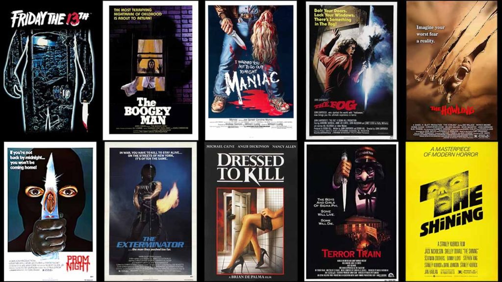contact sheet of various movie posters